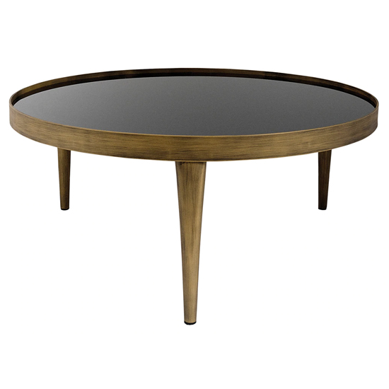 Anfossi round clear glass coffee table with oak legs £239.95 go