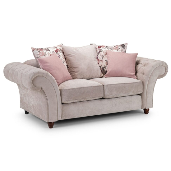 Photo of Reeth chesterfield fabric 2 seater sofa in beige