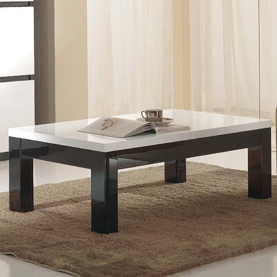 Photo of Regal coffee table in black and white with high gloss lacquer