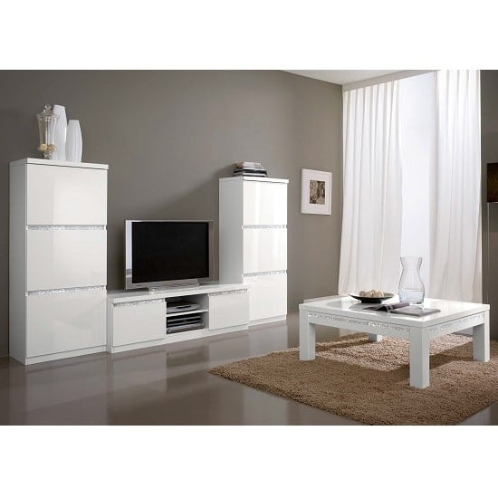 Regal Living Set 1 In White With Gloss Lacquer Cromo Details_2
