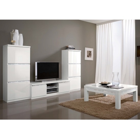 Regal Coffee Table In White With Gloss Lacquer Cromo Decor
