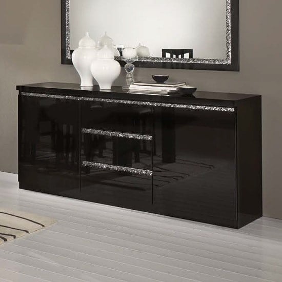 Photo of Regal high gloss sideboard with in black and cromo decor