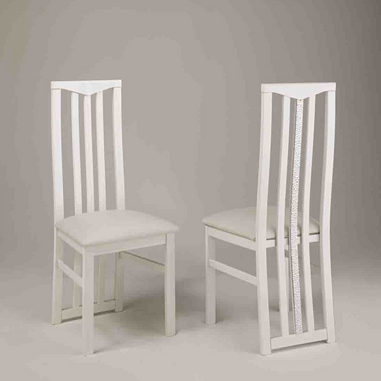 Regal Cromo Details White Gloss Dining Table With 6 Chairs