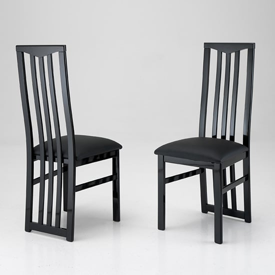 Regal Dining Table In Gloss Black With 6 Cexa Black Chairs