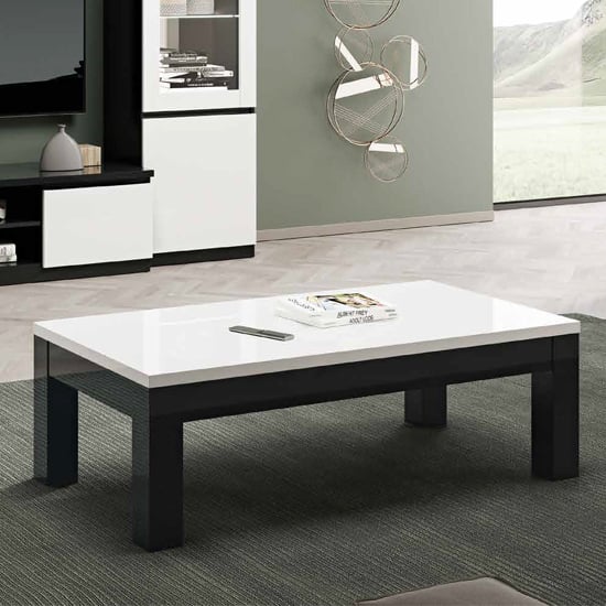 Regal High Gloss Coffee Table Large In White And Black