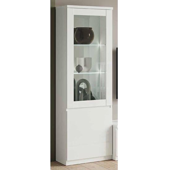 Read more about Regal high gloss display cabinet with 1 door in white and led