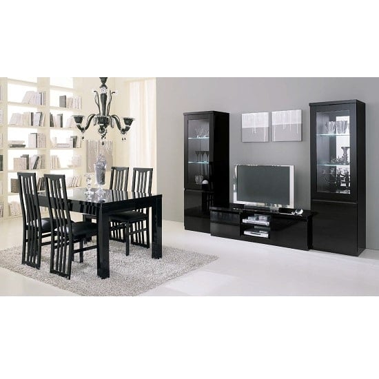 Regal Living Room Set In Black With High Gloss Lacquer And LED_2