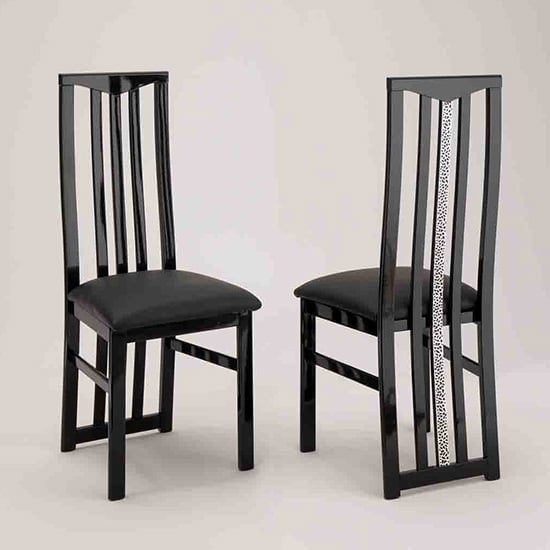 Product photograph of Regal Wooden Dining Chair In Black With Cromo Details from Furniture in Fashion