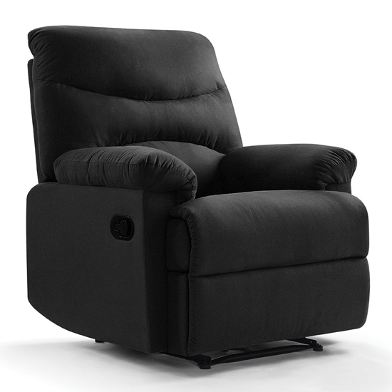 Rhoose Faux Suede Reclining Chair In Black_1
