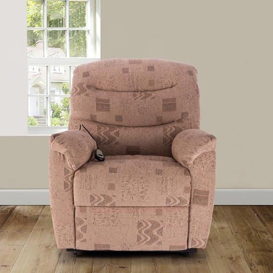 Regency Polyester Fabric Rise And Recliner Chair In Wheat Furniture