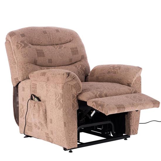 Regency Polyester Fabric Rise And Recliner Chair In Wheat_4