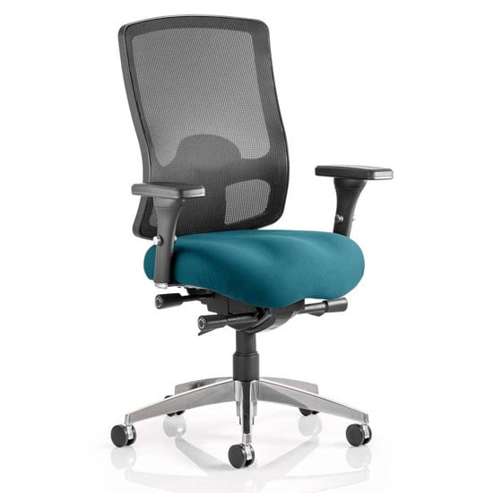 Read more about Regent office chair with maringa teal seat and arms