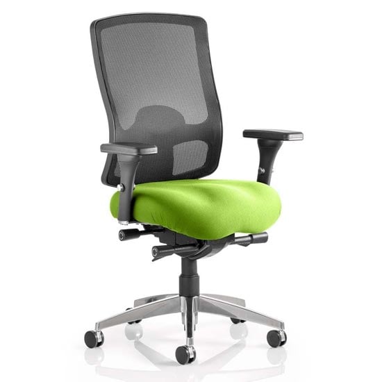 Photo of Regent office chair with myrrh green seat and arms