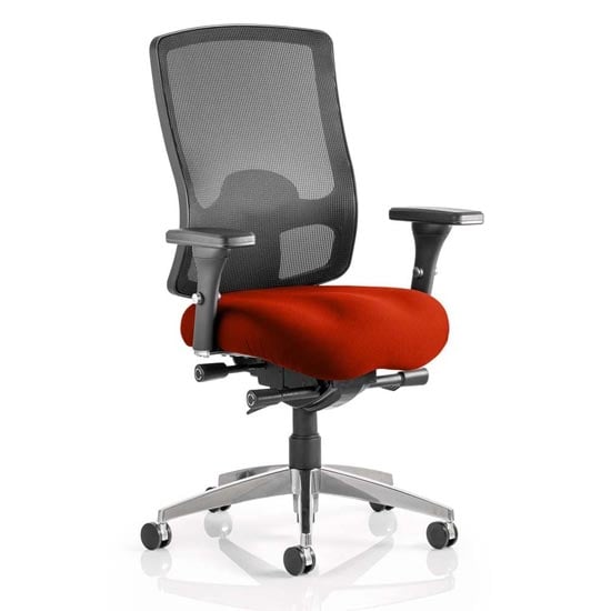 Read more about Regent office chair with tabasco red seat and arms