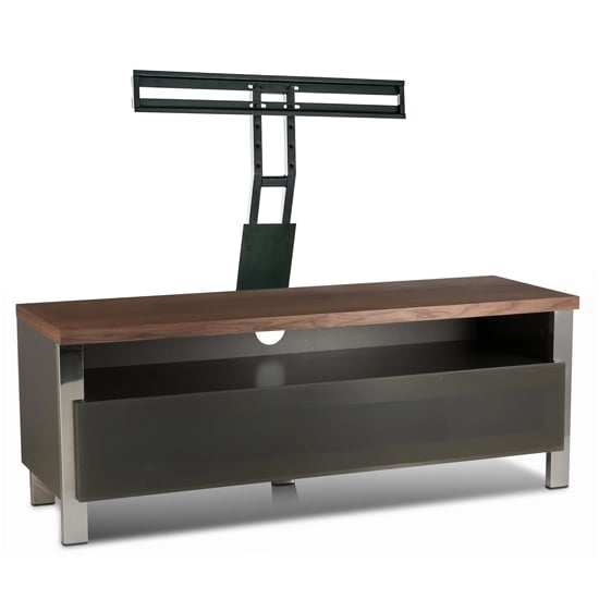 Regents Small Wooden TV Stand With Glass Door In Walnut_2
