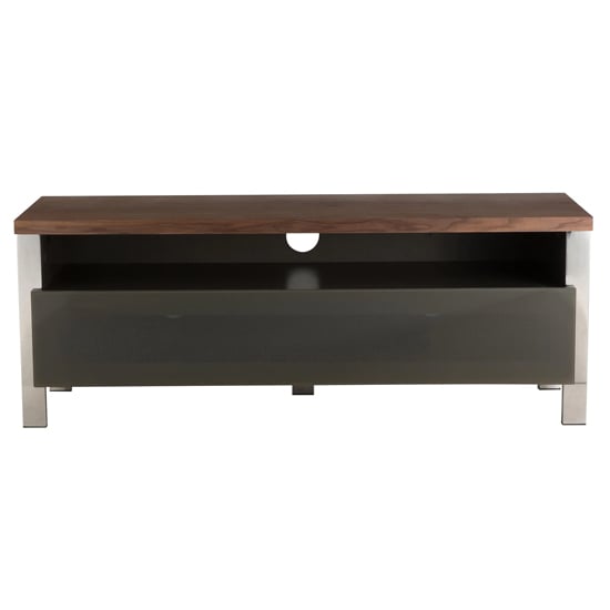 Regents Small Wooden TV Stand With Glass Door In Walnut_3