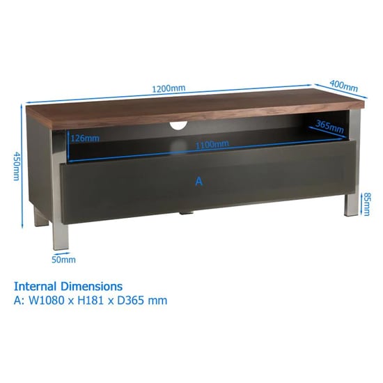 Regents Small Wooden TV Stand With Glass Door In Walnut_5