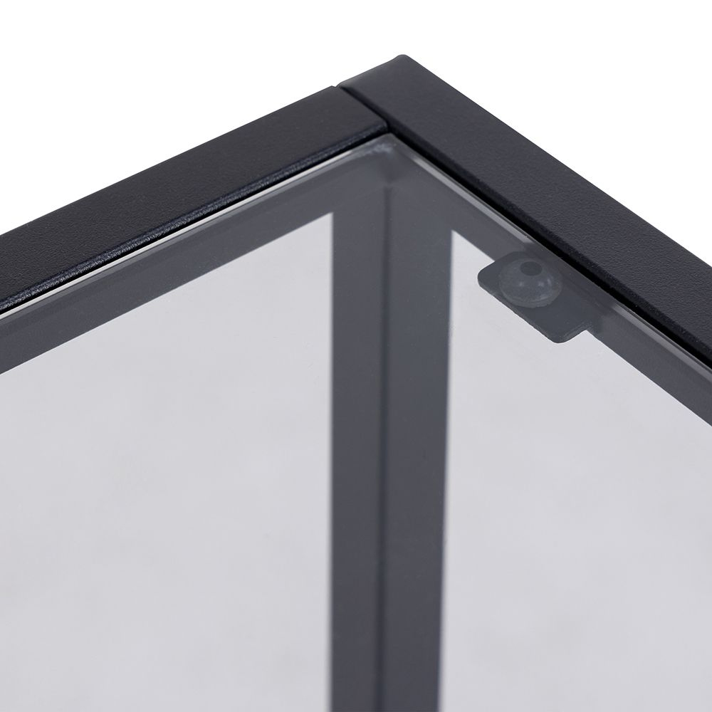 Regina Wooden Bedside Cabinet With Metal Frame In Black