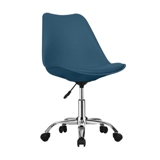 Product photograph of Regis Moulded Swivel Home And Office Chair In Blue from Furniture in Fashion