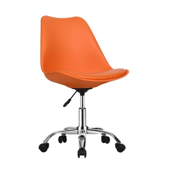 Product photograph of Regis Moulded Swivel Home And Office Chair In Orange from Furniture in Fashion