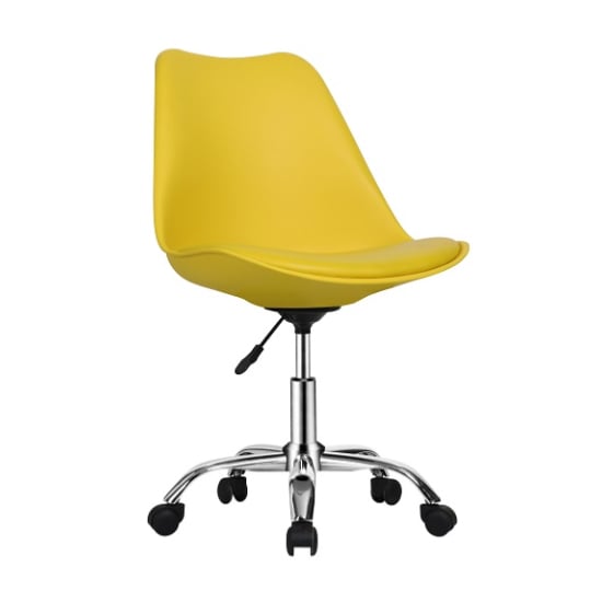 Product photograph of Regis Moulded Swivel Home And Office Chair In Yellow from Furniture in Fashion