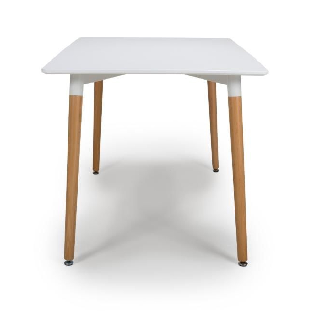 Regis Wooden Rectangular Dining Table In White