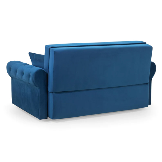 Rehovot Plush Velvet 2 Seater Sofa Bed In Blue_2
