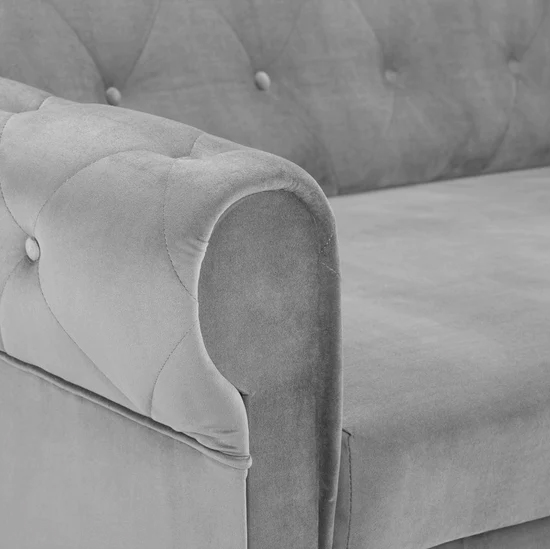Rehovot Plush Velvet 2 Seater Sofa Bed In Grey_2