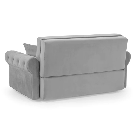 Rehovot Plush Velvet 2 Seater Sofa Bed In Grey_3