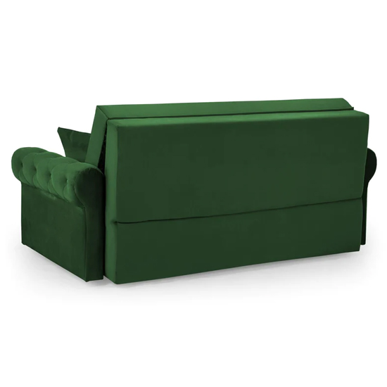 Rehovot Plush Velvet 3 Seater Sofa Bed In Green_2