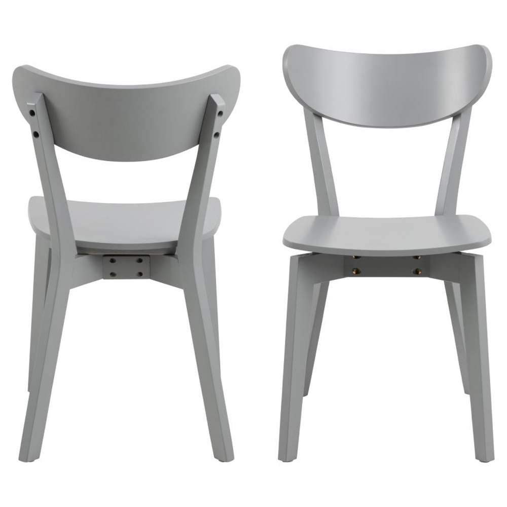 Reims Grey Wooden Dining Chairs In Pair