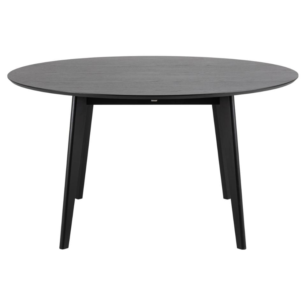 Reims Large Wooden Round Dining Table In Matt Black