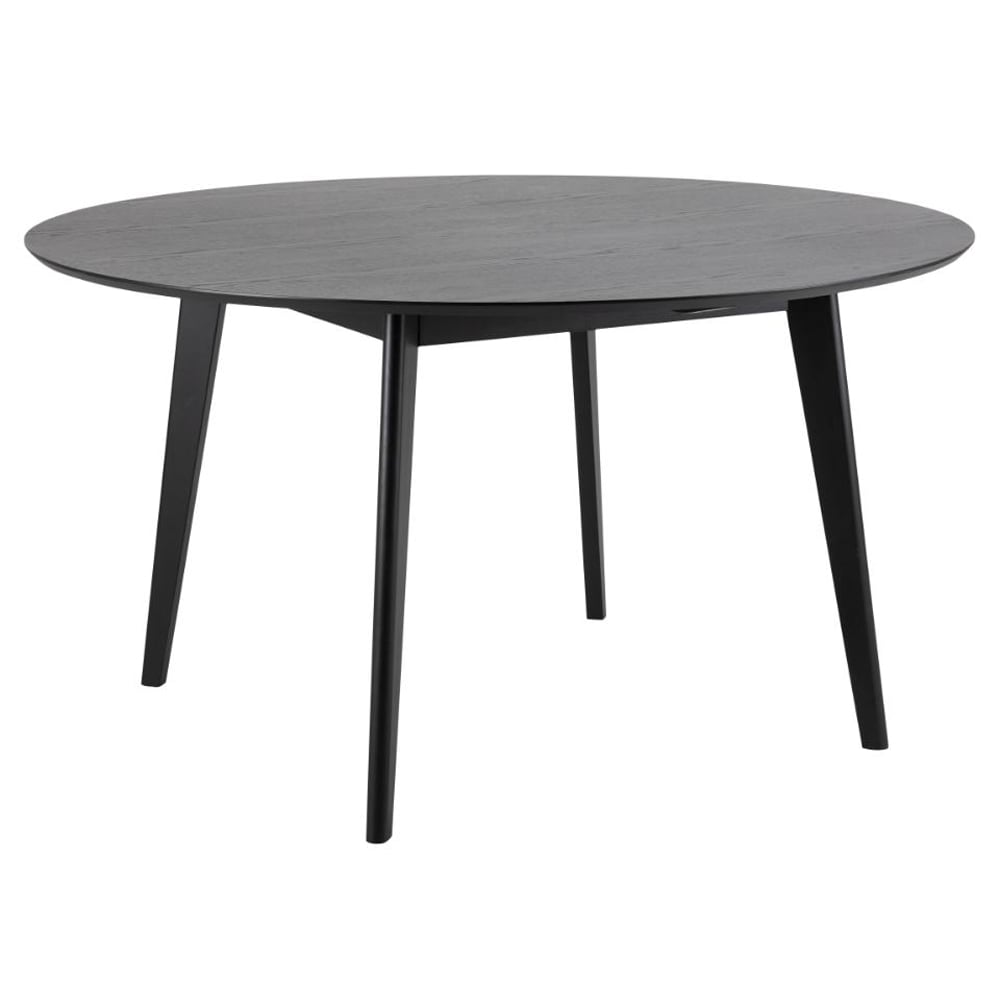 Reims Large Wooden Round Dining Table In Matt Black