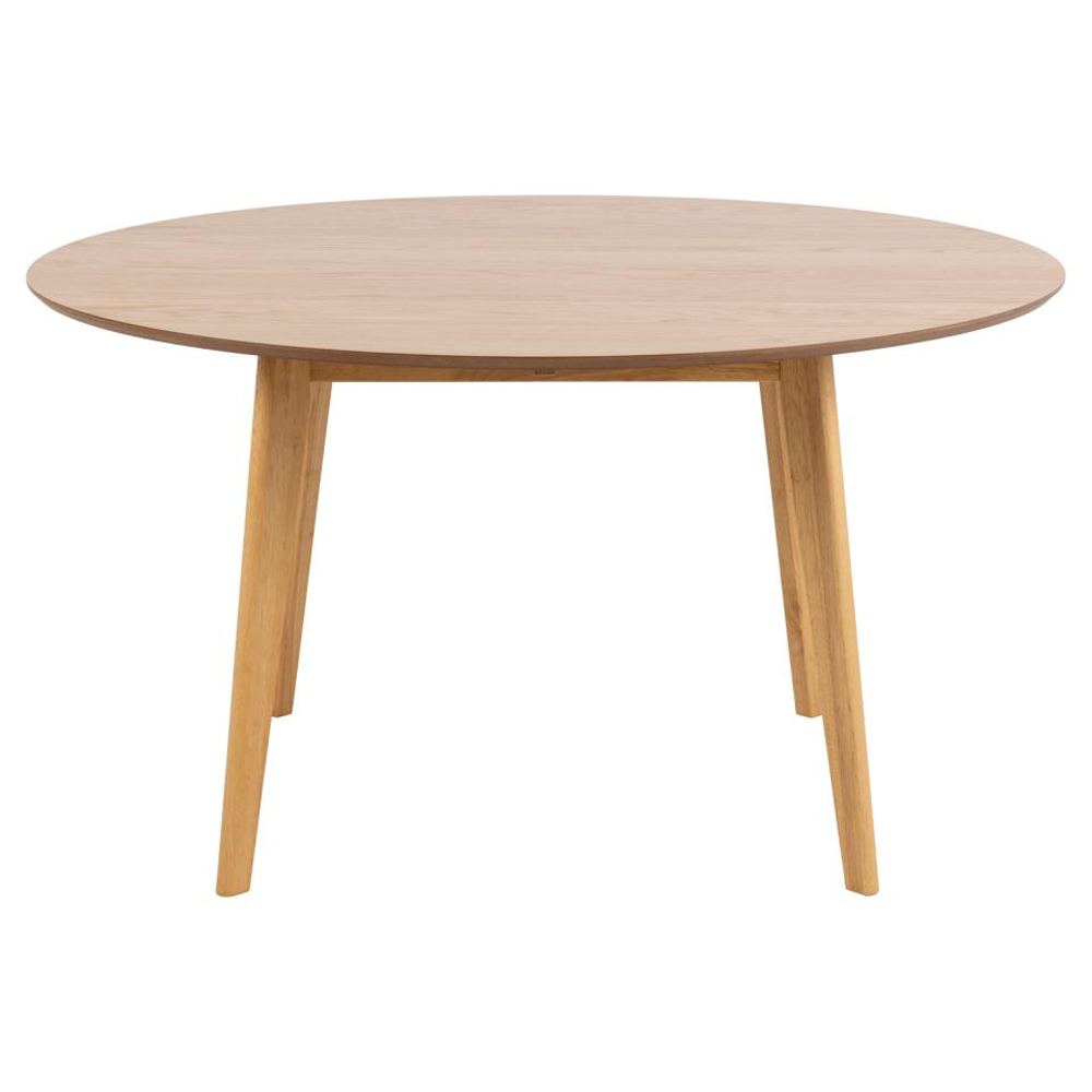 Reims Large Wooden Round Dining Table In Matt Oak