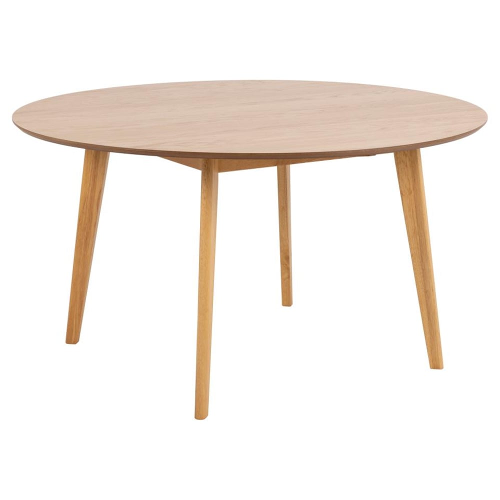 Reims Large Wooden Round Dining Table In Matt Oak