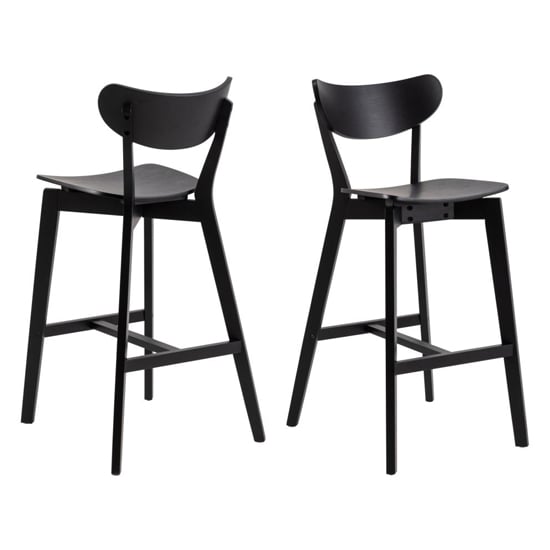 Read more about Reims matt black rubberwood bar chairs in pair