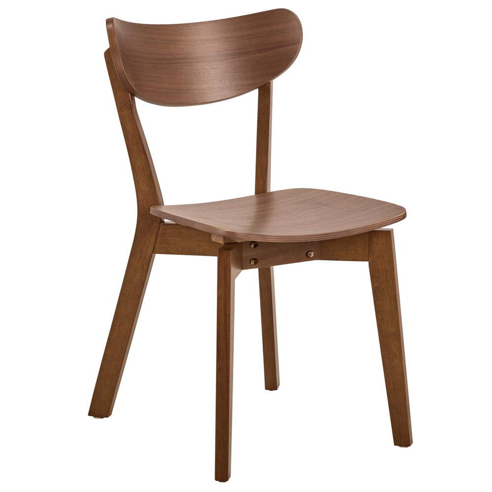 Reims Matt Walnut Wooden Dining Chairs In Pair