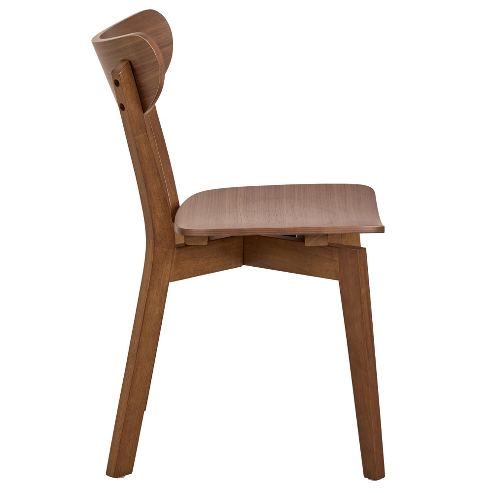 Reims Matt Walnut Wooden Dining Chairs In Pair