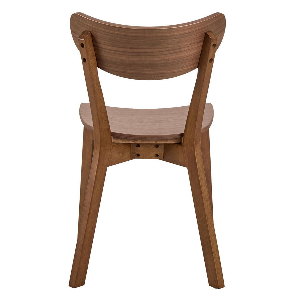 Reims Matt Walnut Wooden Dining Chairs In Pair