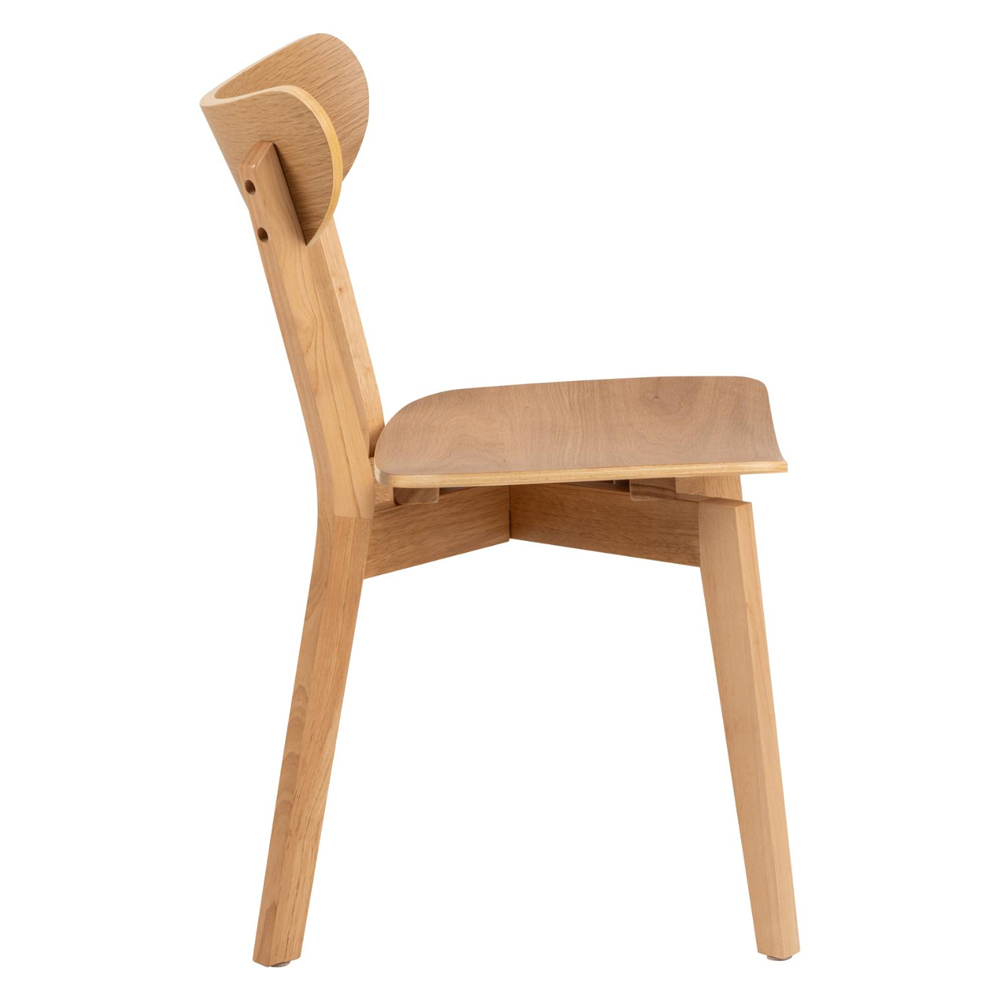 Reims Oak Wooden Dining Chairs In Pair