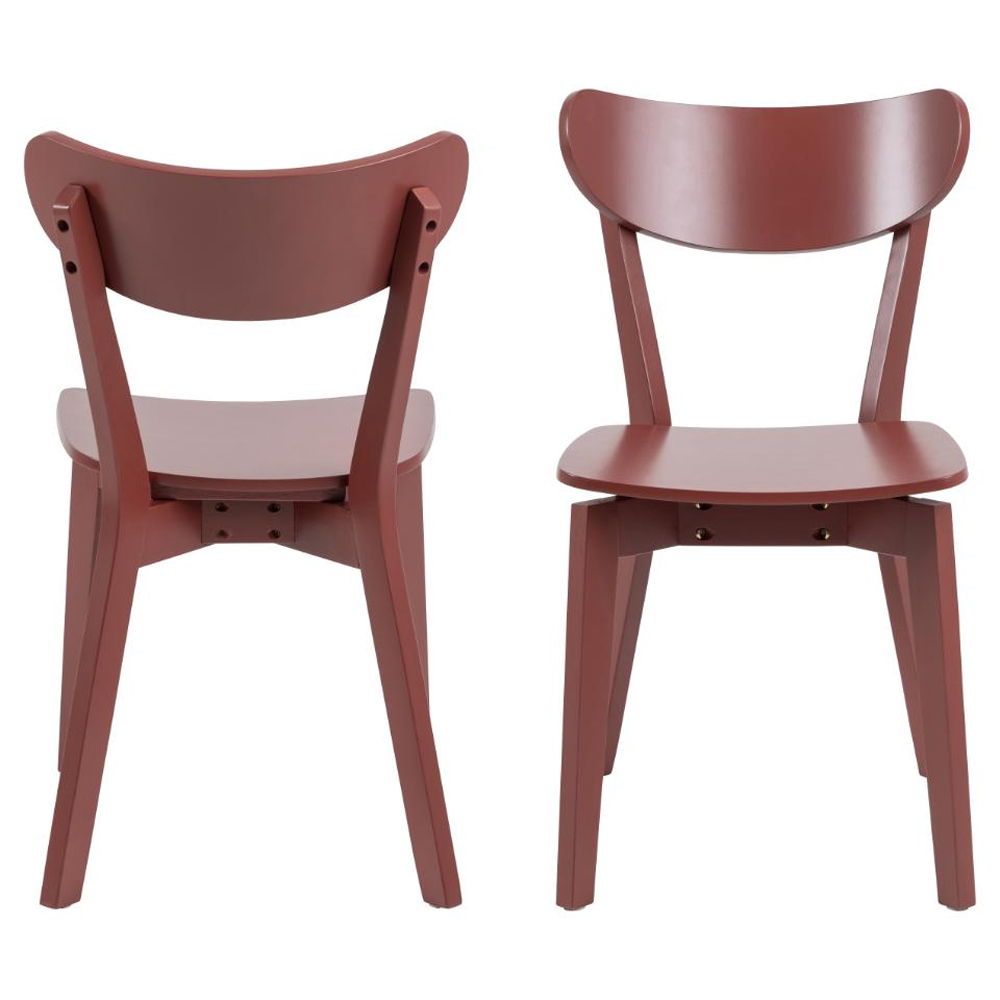 Reims Terracotta Wooden Dining Chairs In Pair