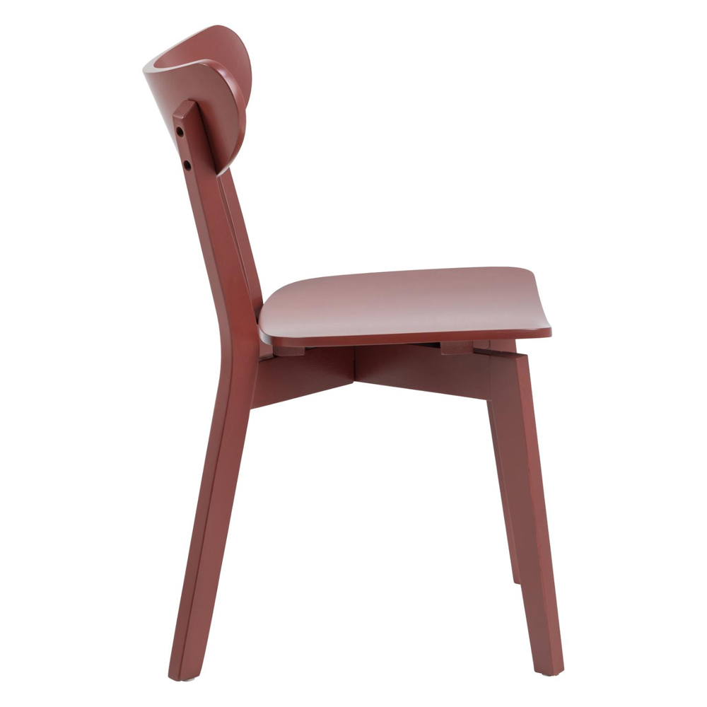 Reims Terracotta Wooden Dining Chairs In Pair
