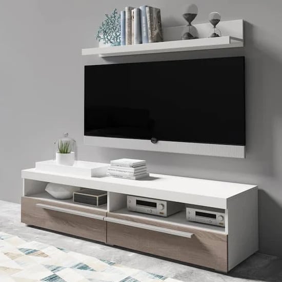Product photograph of Reims Tv Stand With 2 Drawers And Shelf In Andersen Pine from Furniture in Fashion