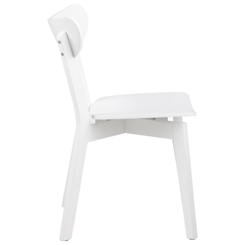 Reims White Wooden Dining Chairs In Pair