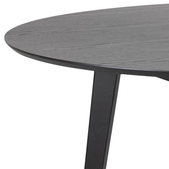 Reims Wooden Dining Table Round Large In Matt Black_3