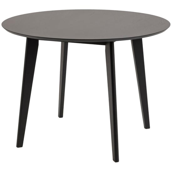 Reims Wooden Dining Table Round In Matt Black