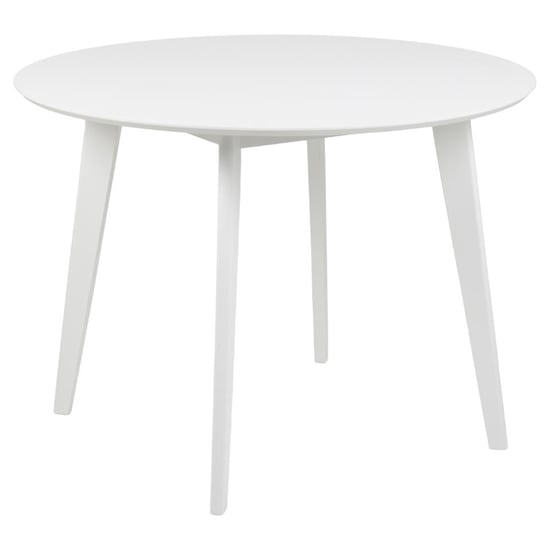 Reims Wooden Dining Table Round In White With White Legs
