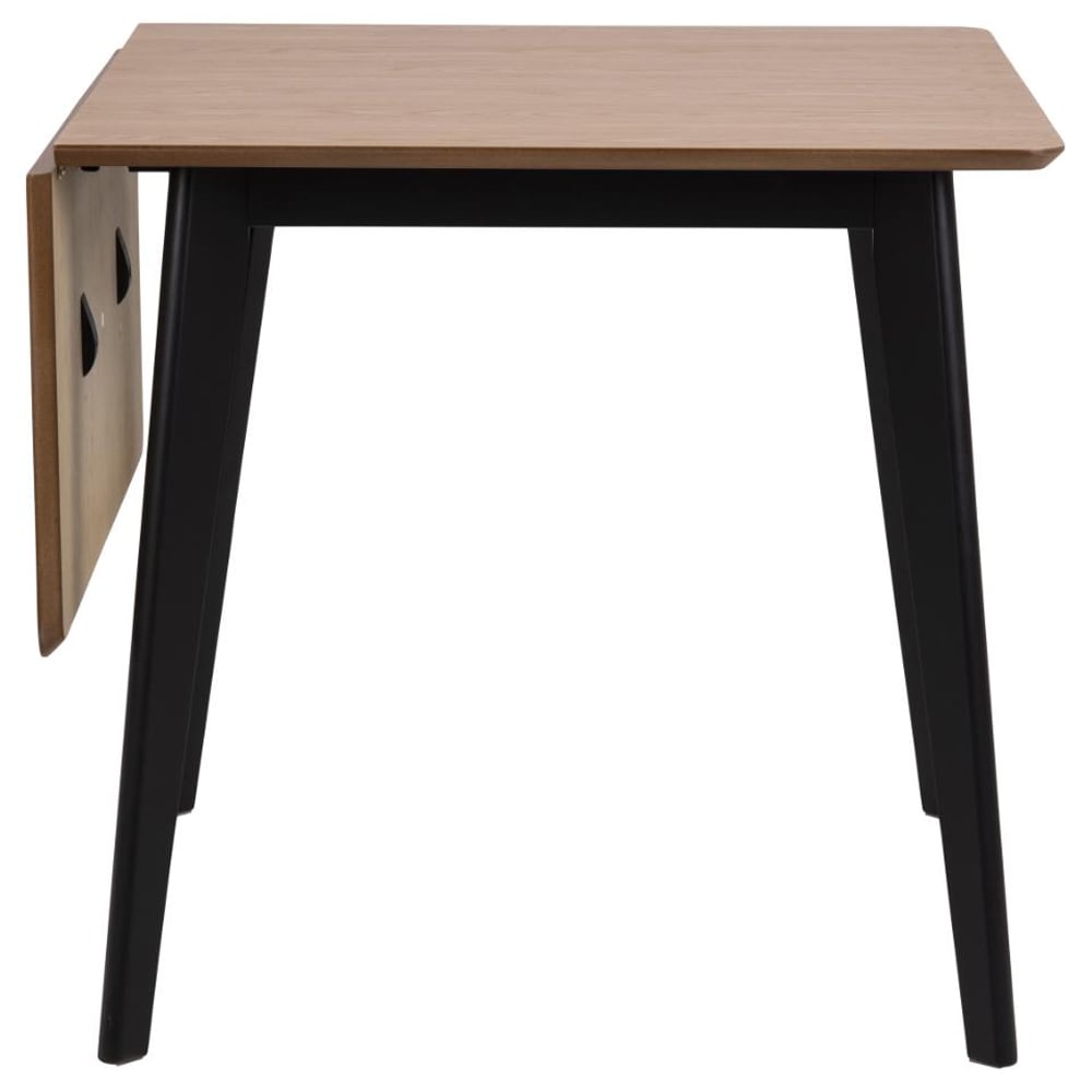 Reims Wooden Extending Dining Table In Oak And Matt Black