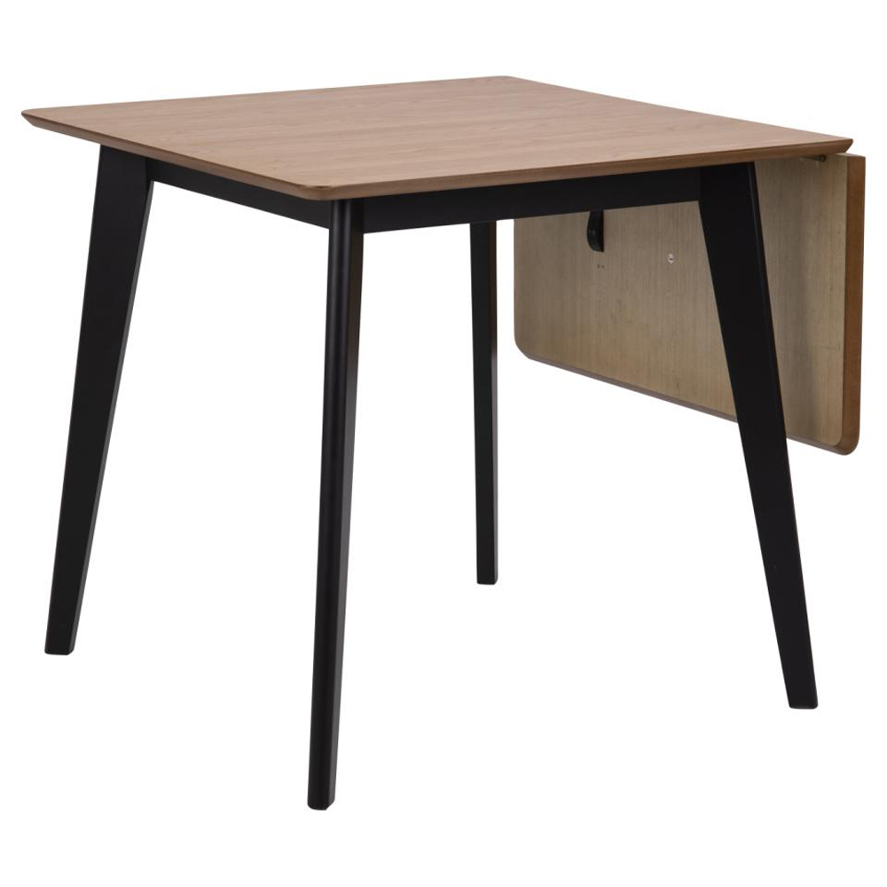 Reims Wooden Extending Dining Table In Oak And Matt Black