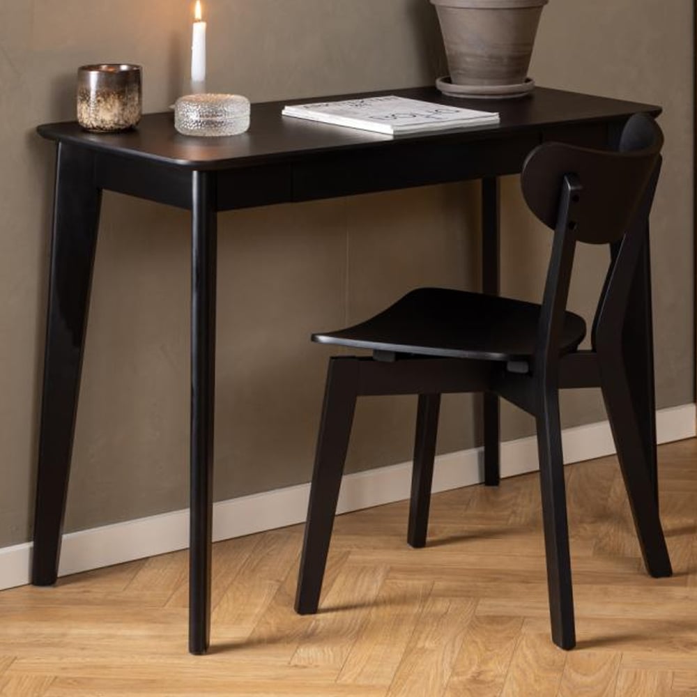 Reims Wooden Laptop Desk With 1 Drawer In Matt Black